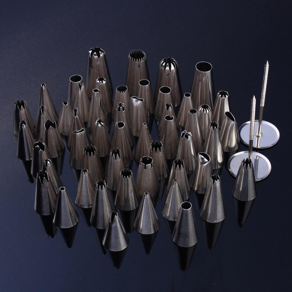 52pcs Numbered Tips Cake Decorating Kit Stainless Steel Baking Tools Set Icing Tips Set  Home Baking