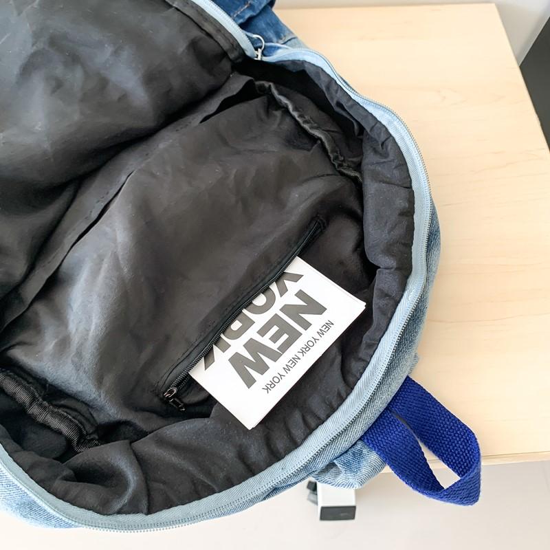 Gradient Retro Rucksack Große Kapazität Schüler Schultasche Jeans Rucksack