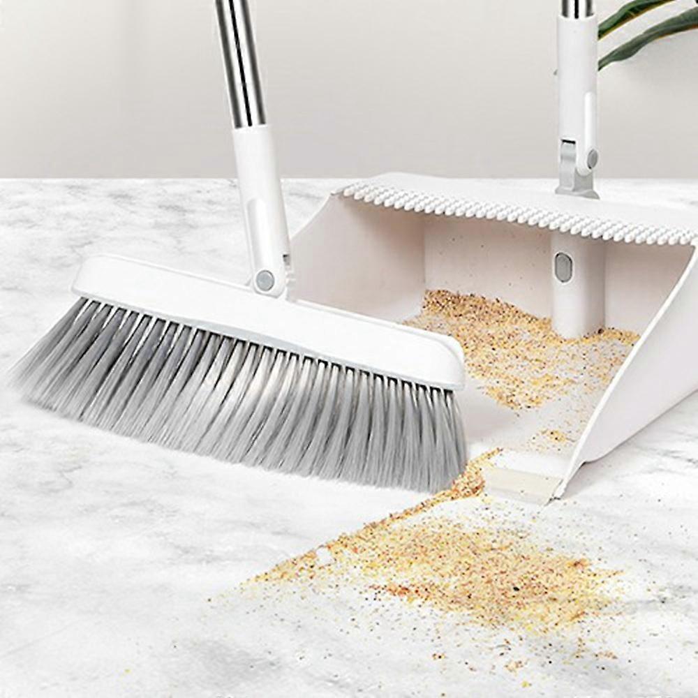 AS Long Handled Brush and Dustpan Set Upright Standing Dust Pan 180-degree Rotating Sweeping Broom