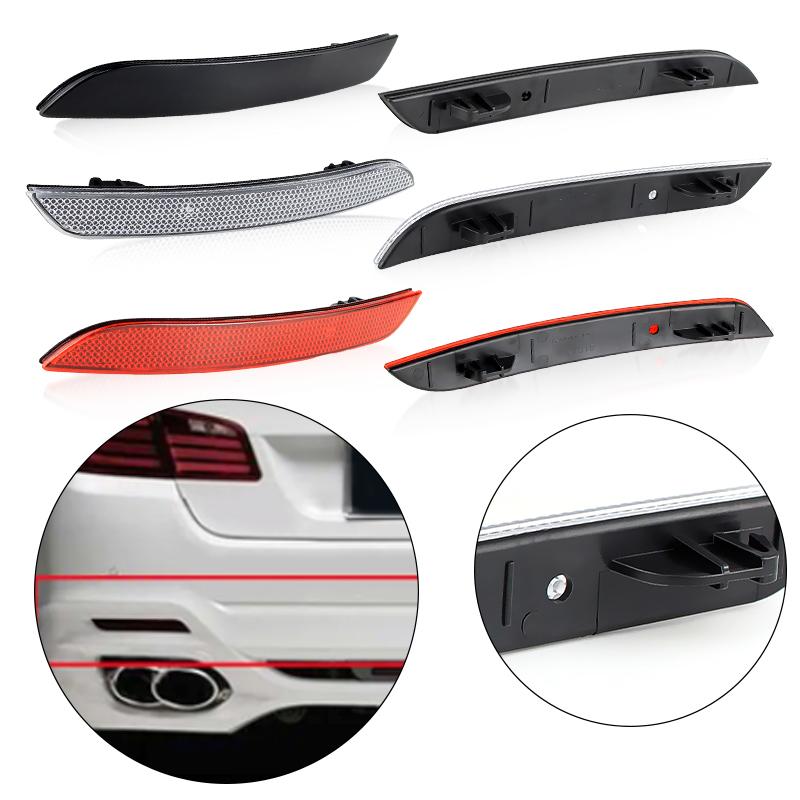 2pcs Rear Bumper Reflector Black/Red/Clear Shells Without Bulbs For BMW F30 F31 F35 F34 3-Series F32 F33 F36 4-Series GT