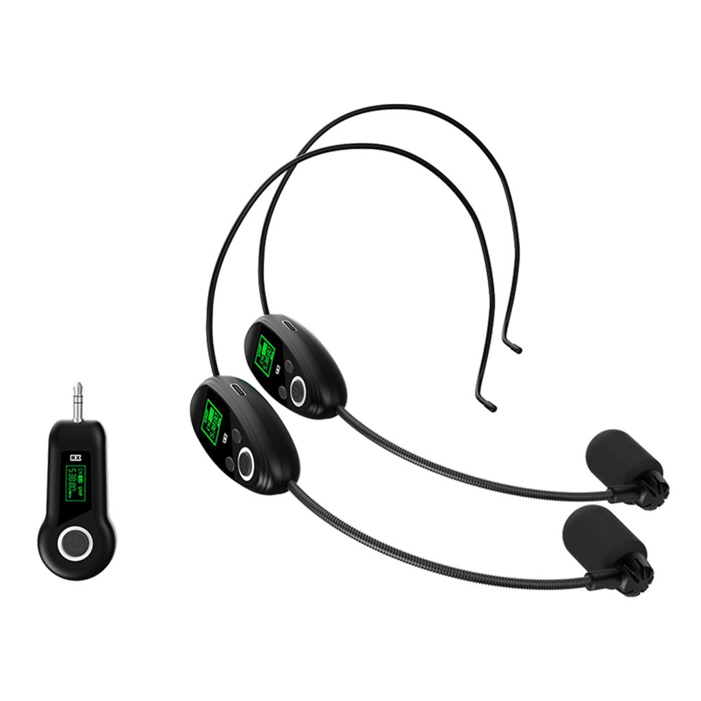 Portable Wireless Microphone System 2.4G Wireless Headset Mics with Receiver Headset Microphones for Amplifier Speaker Teaching