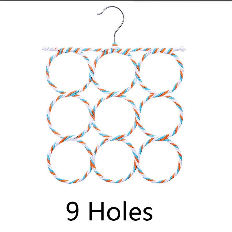 

Foldable Scarf Holder With 9 Holes Multifunctional 360 Degrees Rotatable Scarf Hanger For Storing Scarves Ties Belts Dropship Random Color