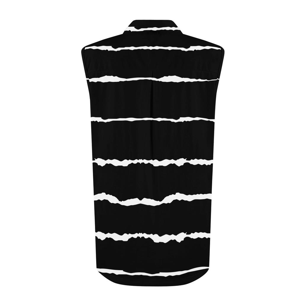 Damen Sommer Ärmellos Locker Hemdkragen Lässig Ärmellos Top