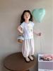 2026 Summer Kids' Cartoon T-shirt & Mosquito-Repellent Pants Set for Girls