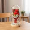 1 Artificial Rose Immortal Flower Bouquet Glass Cover Soap Flower Qixi Festival Valentine's Day Gift Creative Christmas Gift