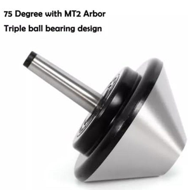 A34R Live Center For Lathe, MT2 5" Bull Nose, Silver Umbrella Head,120Mm Machine Milling Tool