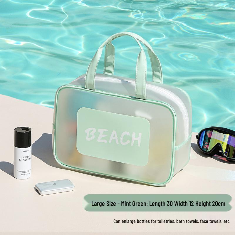 Transparent Waterproof Toiletry Bag - Large Capacity for Men, Wet/Dry Separation, Swimsuit Storage, Portable Travel Organizer