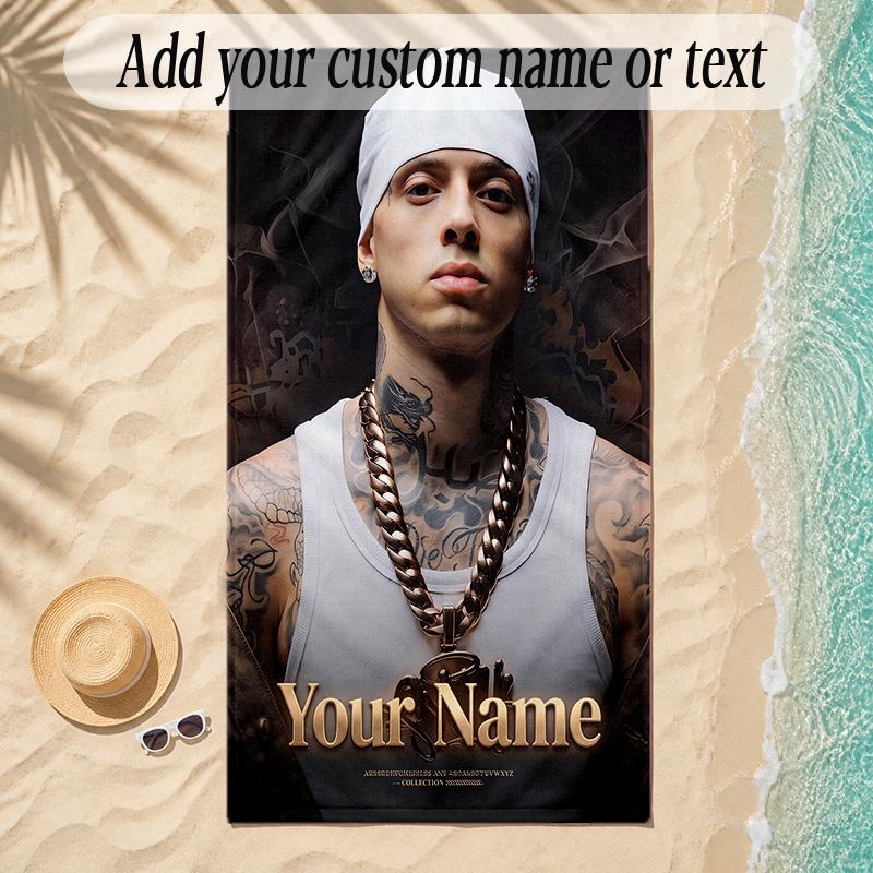 Beach TowelCentral Cee Custom Name Text Personalized Soft Towel for Beach Pool Indoor Home Decor Gift