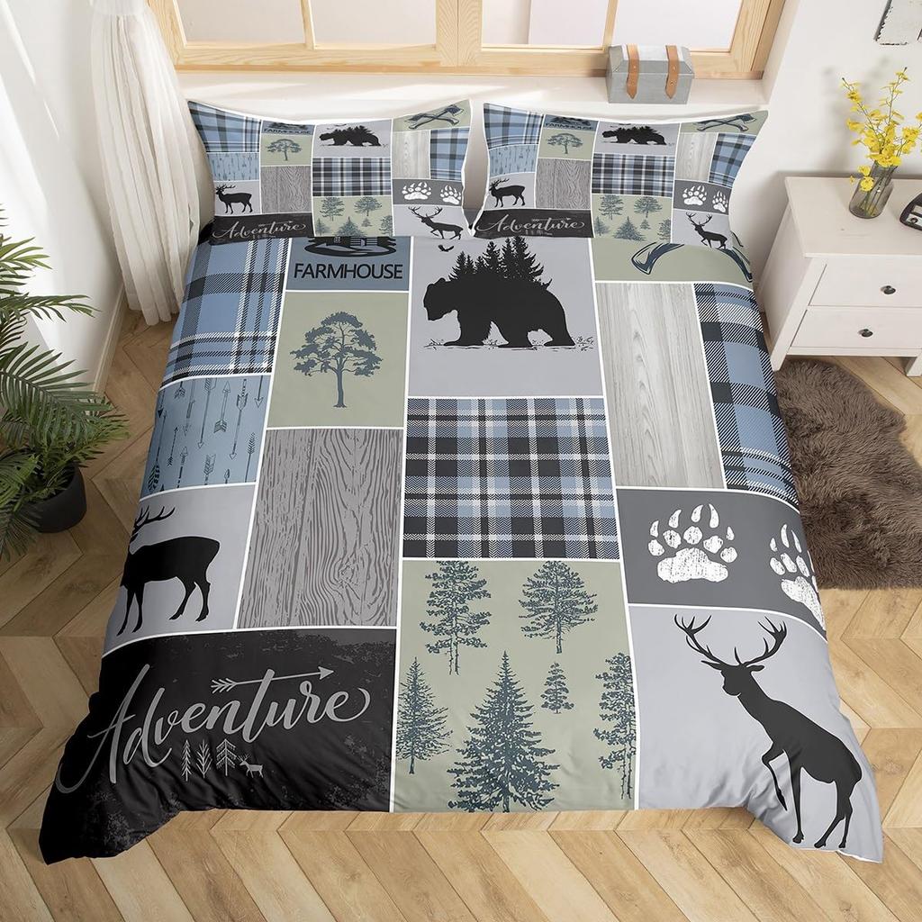 Pine Duvet Cover Sets for Teens Kids Adults Quilt Covers Lightweight Down Bedroom Decor 2 Pillowcases 1 Duvet Cover No Comforter