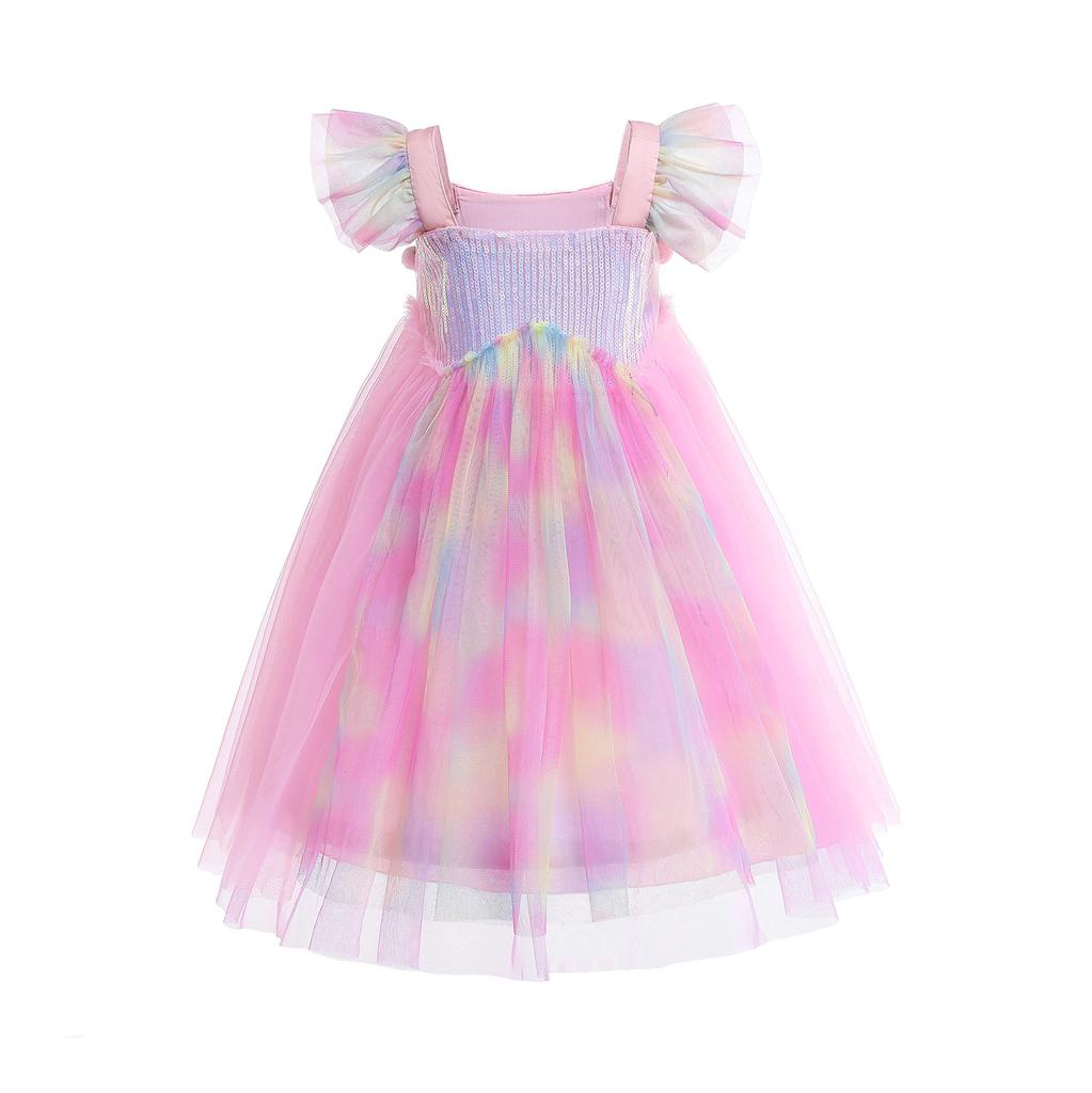 Dressy Daisy Unicorn Princess Luxurious Party Ages Girls' Dress, Pink, Sequins, Halloween, Christmas, Costume, 7-8