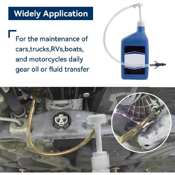 Bentolin Fluid Pump for Standard Quart Bottles -Gear Lube Pump Stroke with 3rd Hand Adapter, Transfer Gear Oil, Transmission and Differential Fluid