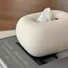 Modern minimalistisk svartvit keramisk näsdukslåda - Snygg dekorativ näsdukshållare med elegant design för vardagsrum