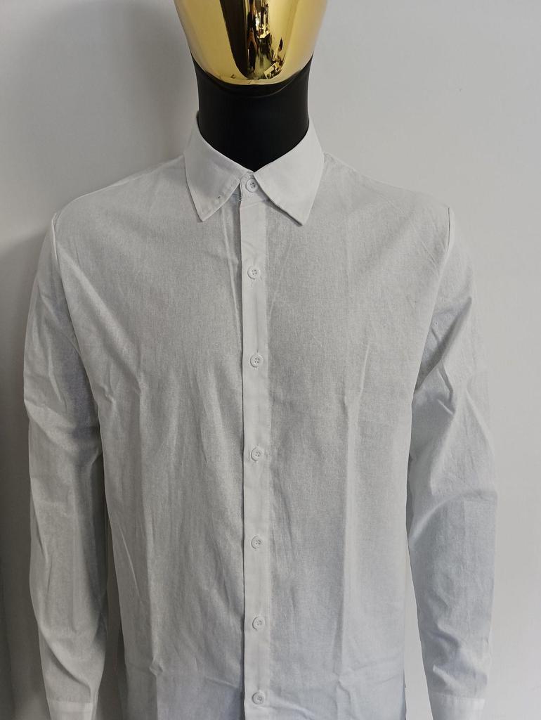 Men's Solid Color Cotton Linen Shirt - Long Sleeve Business Casual Style