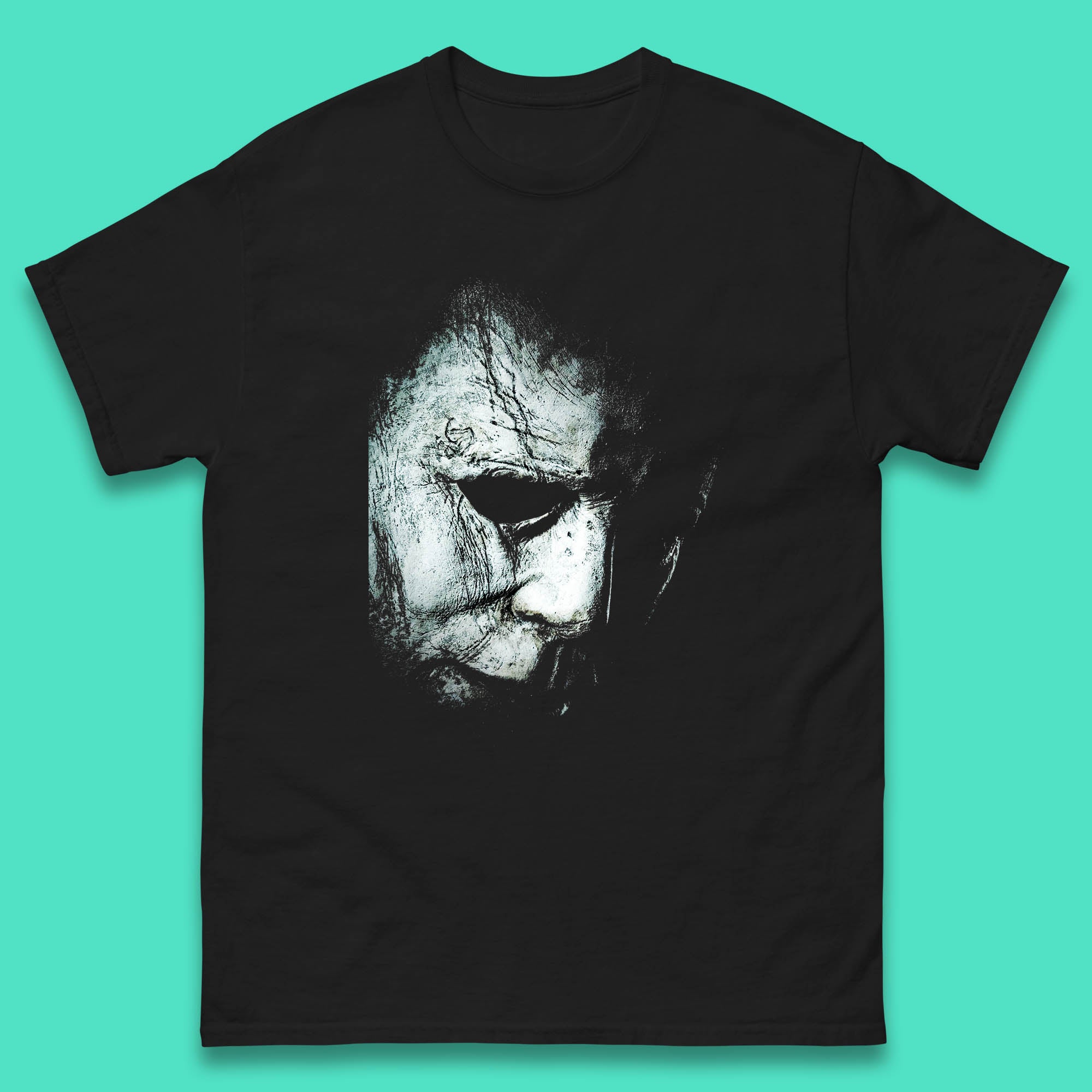Michael Myers Face Art Halloween Serial Killer Horror Movie Character Mens Tee Top XL
