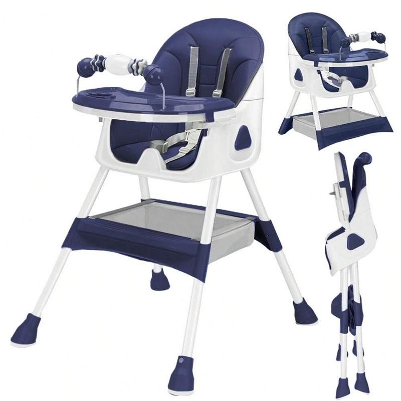 E500 Tragbarer Hochstuhl für Babys – Faltbares Design, Extra-Große Anti-Rutsch-Basis, Abnehmbare Spielzeugstange, Hygienisches Füttern