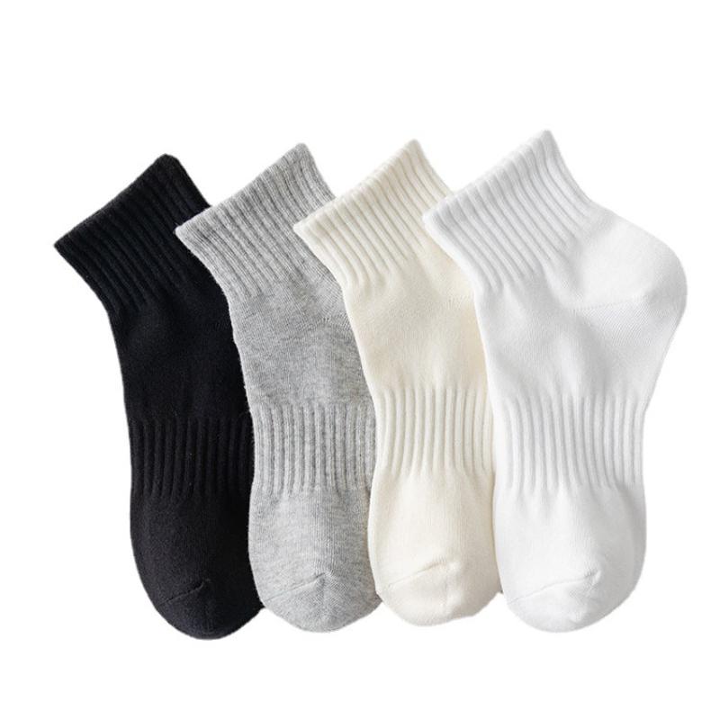 3 Pairs Women's Mid-tube Socks Ankle Socks Vertical Stripes Spring and Autumn Socks Sports Cotton Socks