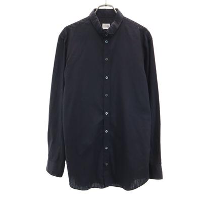 Striped Pattern Long Sleeve Shirt M Black Men's Used