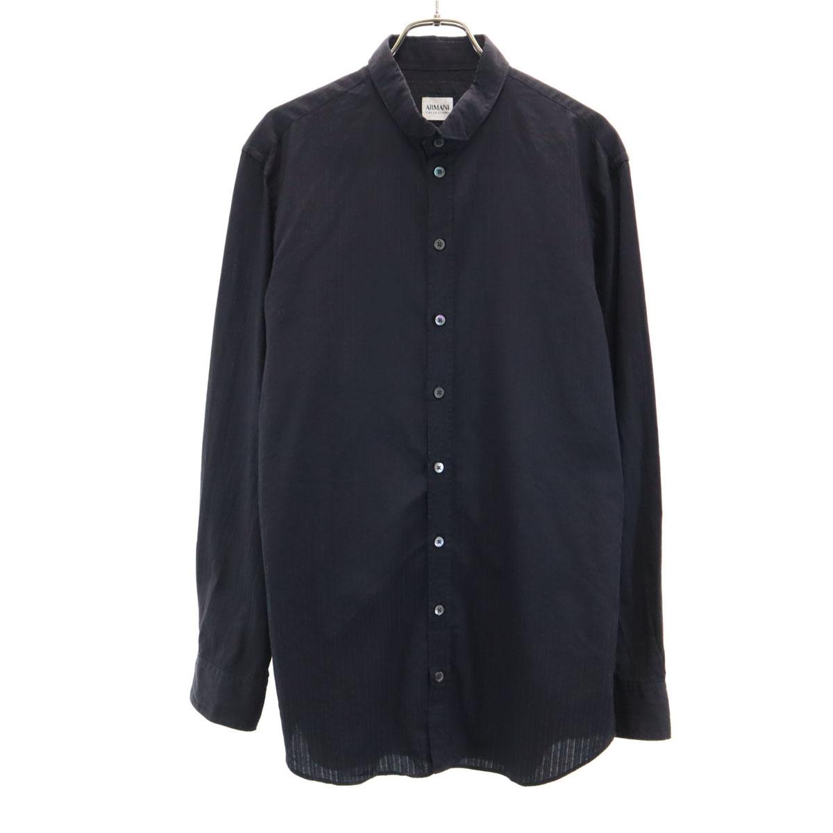 

ARMANI COLLEZIONI Striped Pattern Long sleeve shirt M black Men s Used