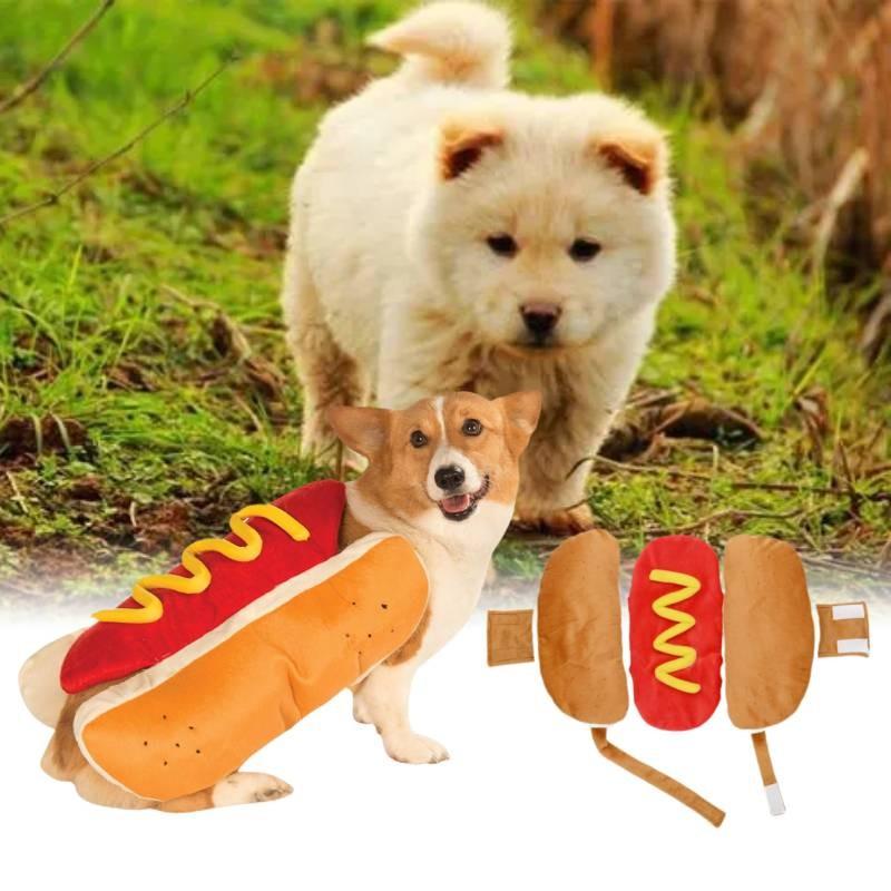 Entzückende Baumwoll-Hotdog-Haustierkleidung für kleine Hunde und Katzen. Perfekt für festliche Feiern.
