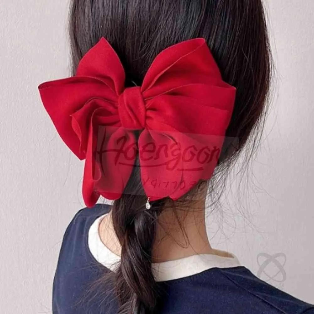 Ribbon Cubic Automatic Pin Pink Women s Automatic Hair Clip Half Set Ribbon Hair Pin Ribbon Claw Clip Half Up Hair Pin