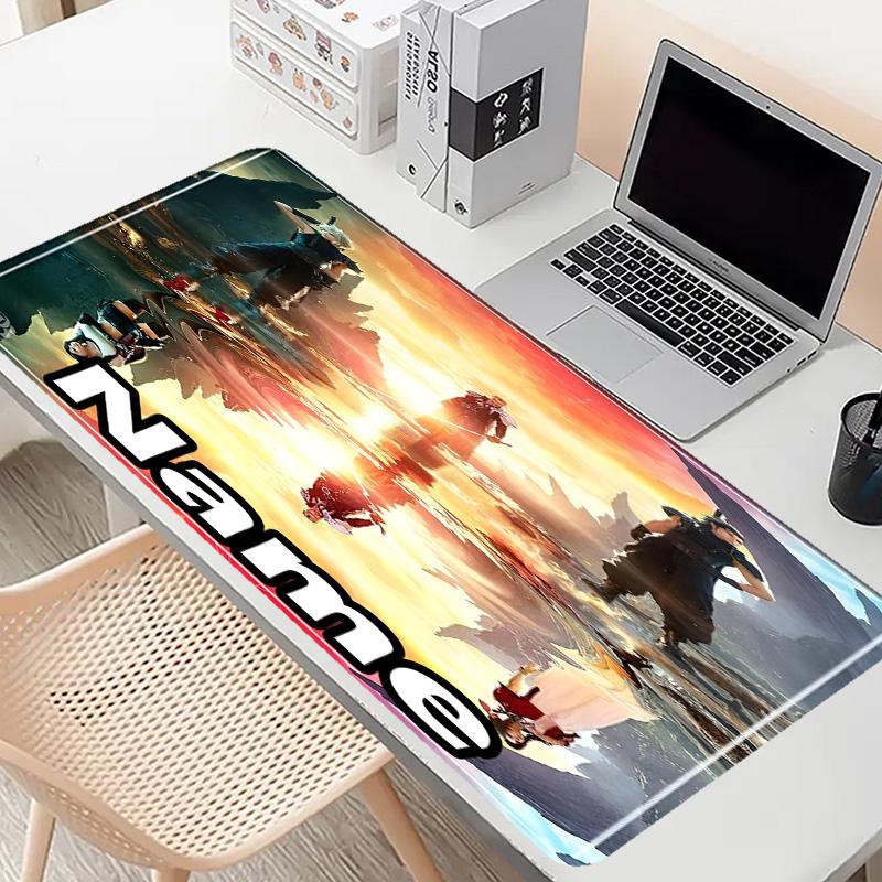 Custom Name Personalized Final Fantasy Pattern Mousepad, Laptop PC Desk Mat, Decorative Desk Mat for Home Keyboard Pad Gift