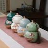 Ru Kiln Ceramic Gourd Tea Canister - Moisture-Proof Storage for Pu'er Tea, Gongfu Tea Set Container