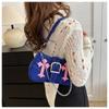 Casual Canvas Shoulder Bag Metal Buckle Underarm Bags Tote Bags Women Girls