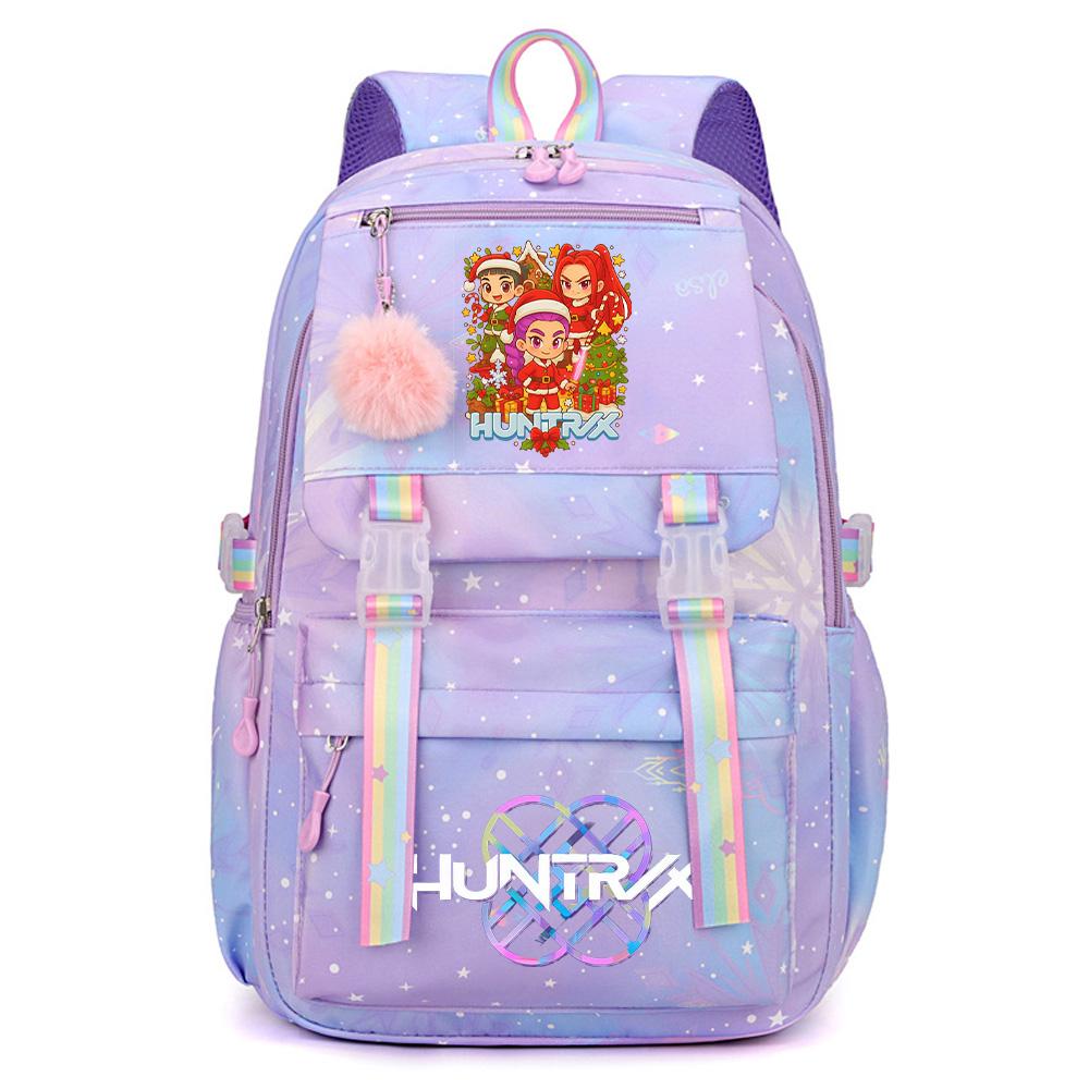 Anime Christmas K-Pop Demon Hunters Printed Large Capacity Waterproof Backpack Teenger Student Girl Boy Schoolbag Bookbag Women Waterproof Travel Bag