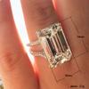 Luxury Crystal Geometric Cubic Zirconia Wedding Rings for Women Fashion Versatile Female Accessories High Quality Jewelry