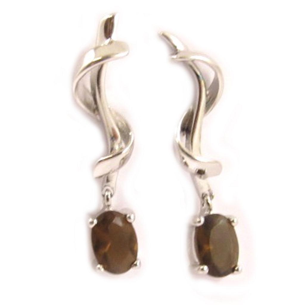 Les Trésors De Lily [C5609] - Silberne Ohrringe 'Adeline' Braun