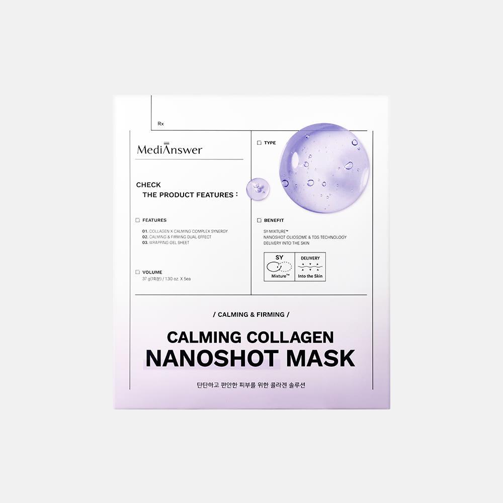 Medianswer Calming Collagen Nano Shot Gel Mask 5 Sheets Soothing and Firming Hydrogel Sheet Mask