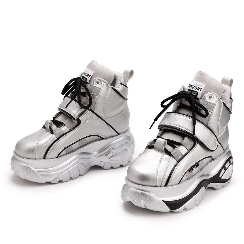 Autumn New Sports Women's Shoes Trendy Dad Shoes Inner Height Increase Casual High-top Wedge Heel Platform Shoes