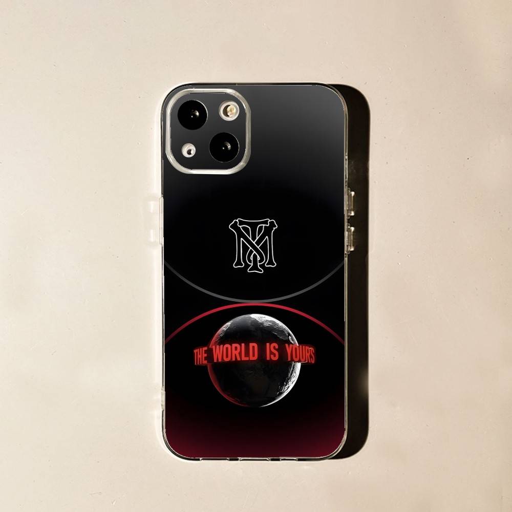 S-Scarface The World Is Yours Für iPhone 17,16,15,14,13,12,11 Pro,Max,Plus,X,XS,XR,SE4,E Mini Transparent Weich Anti-Rutsch Griff
