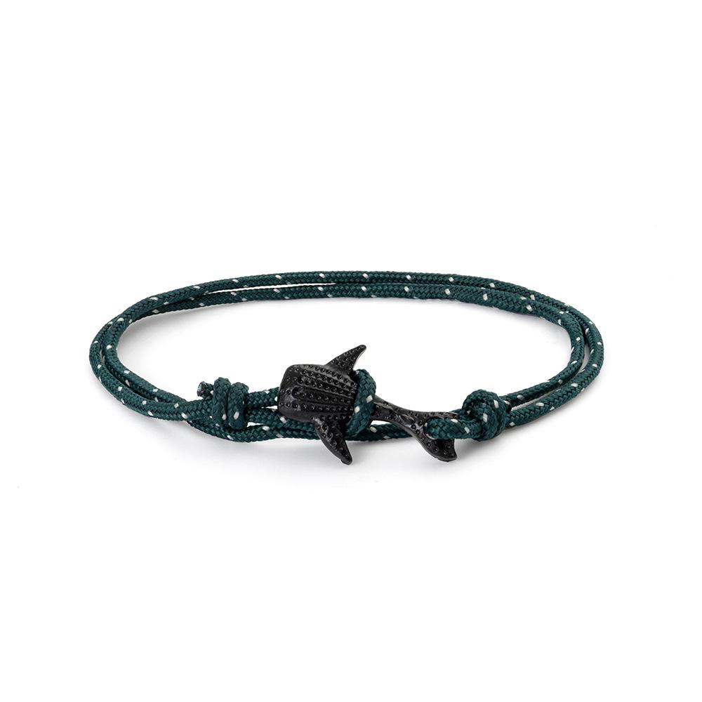 Fashion Nylon Bracelets For Men Women Couple Gifts Wrap Braided Wristband Male Bracelet Rope Alloy Hook Anchor Bangle