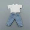 Doll Fashion Clothes For 1/11 Ob11 Dolls Denim Trousers For 1/12 Bjd/Gsc Doll T-Shirt Mini Cute Doll Pants Diy Doll Accessories