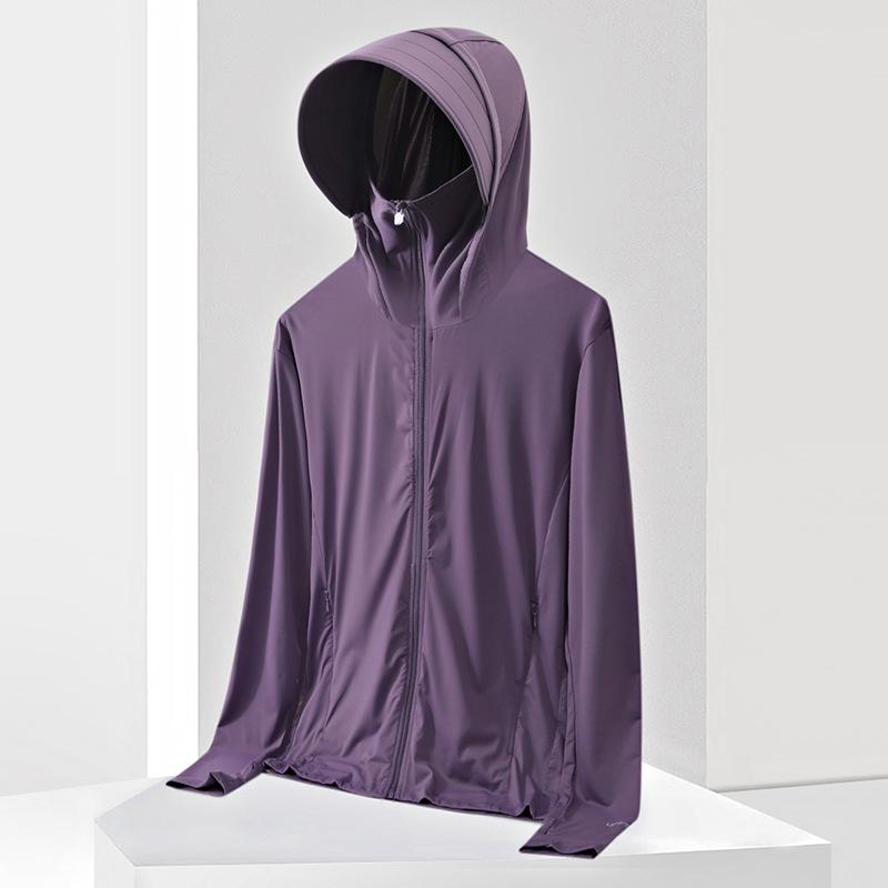 Unisex Ice Silk Sun Protection Jacket with Detachable Hood, UPF50+