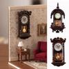 Zinc Zinc Alloy Material Dollhouse Wall Clock Movable Pendulum Simulated Furniture Model  Living Room Decor