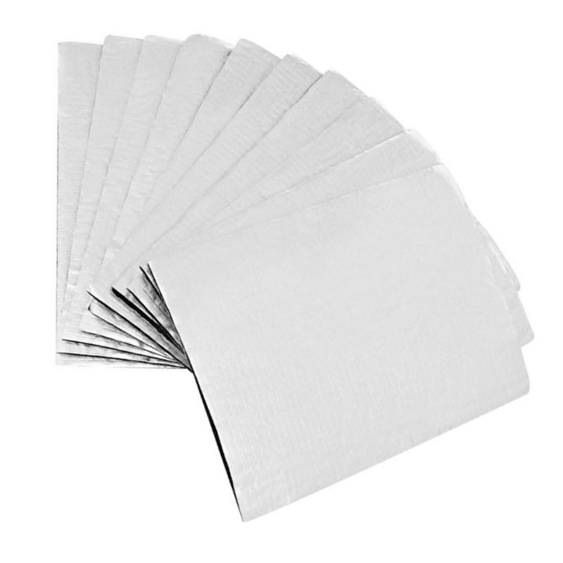 Set Of 10 Automotive Sound Insulation Mats, Aluminum Foil Backed Insulation Pads Dampening Sheets For Car Door Ceilings