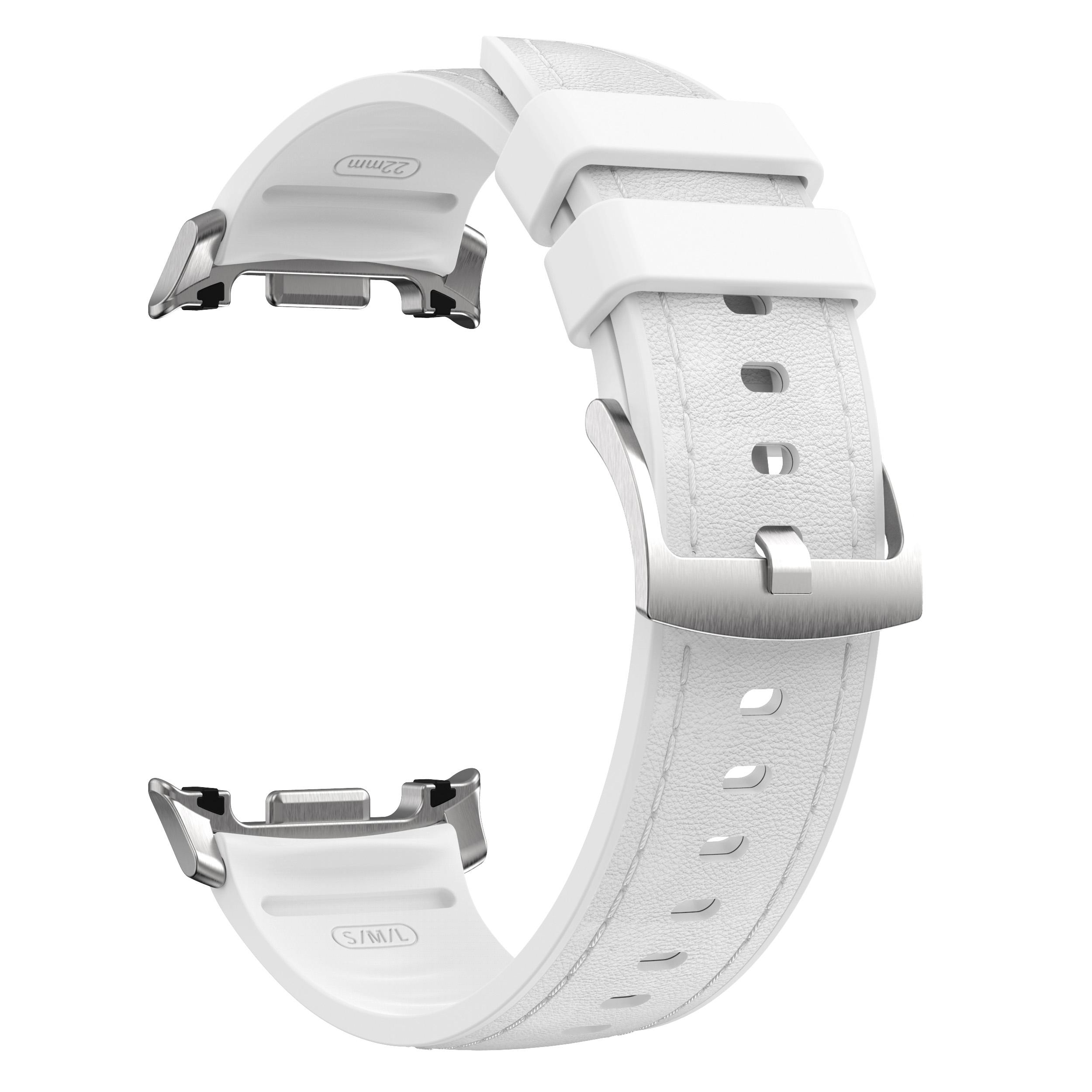 

Кожано-силиконовый ремешок для Samsung Galaxy Watch 8 Classic 46 мм Сменный ремешок Watch8 44 мм 40 мм Браслет Аксессуары For Galaxy Watch8 белый