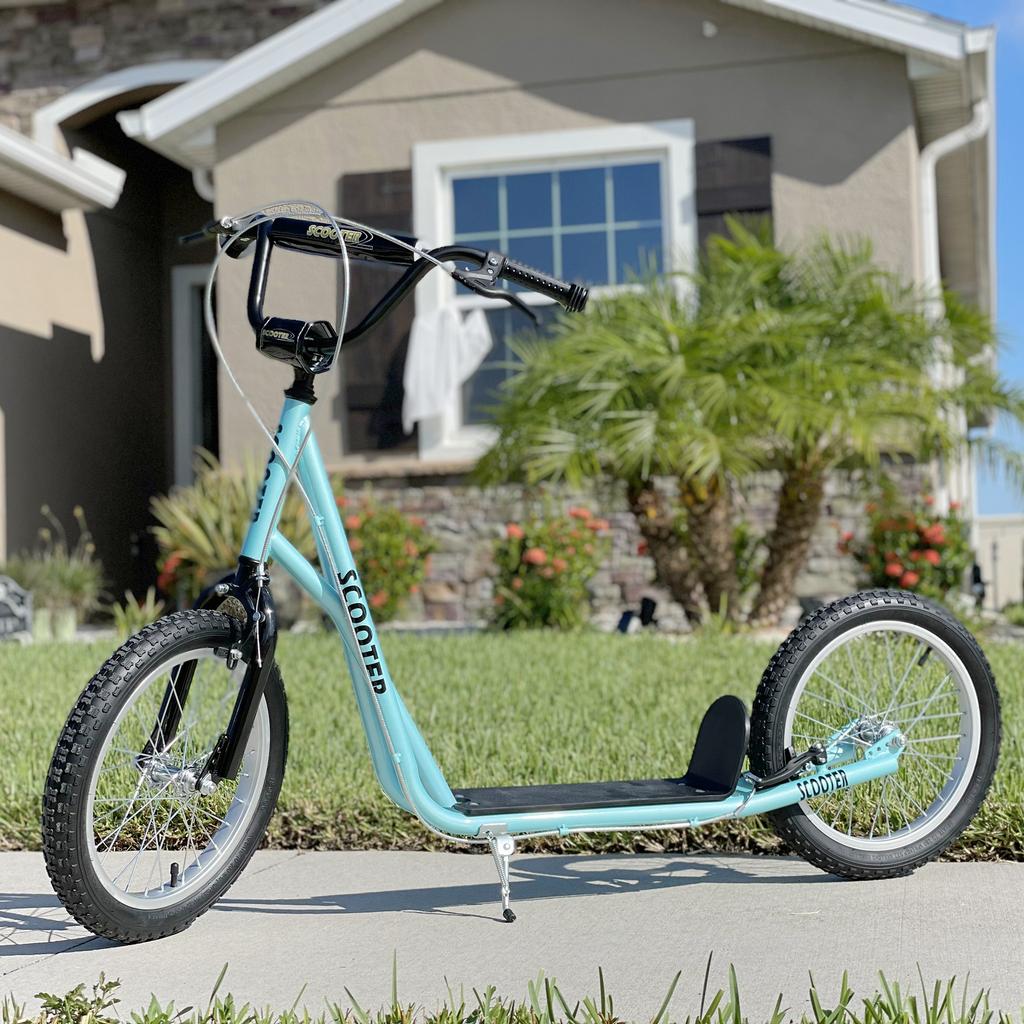Children's Scooter with Brake, Height Adjustable, Light Blue