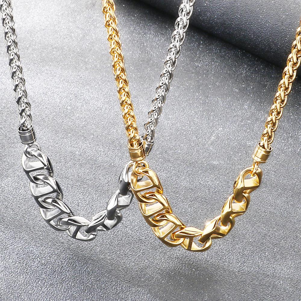 Trendy Statement Clavicle Chain Choker for Men Women Unisex Vacuum Plated Stainless Steel Necklaces Hypoallergenic Jewelry Gift