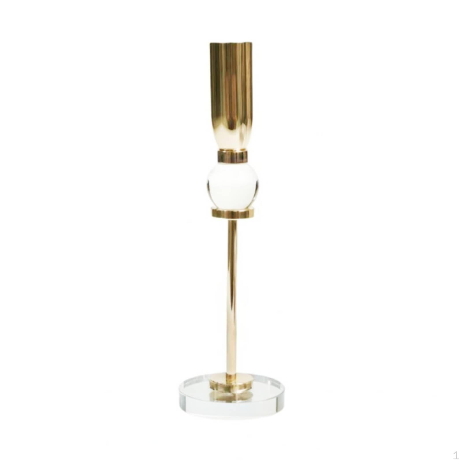 Crystal Ball Candlestick Romantic Atmosphere Candle Stand Elegant Crafted Metal Taper Holder S