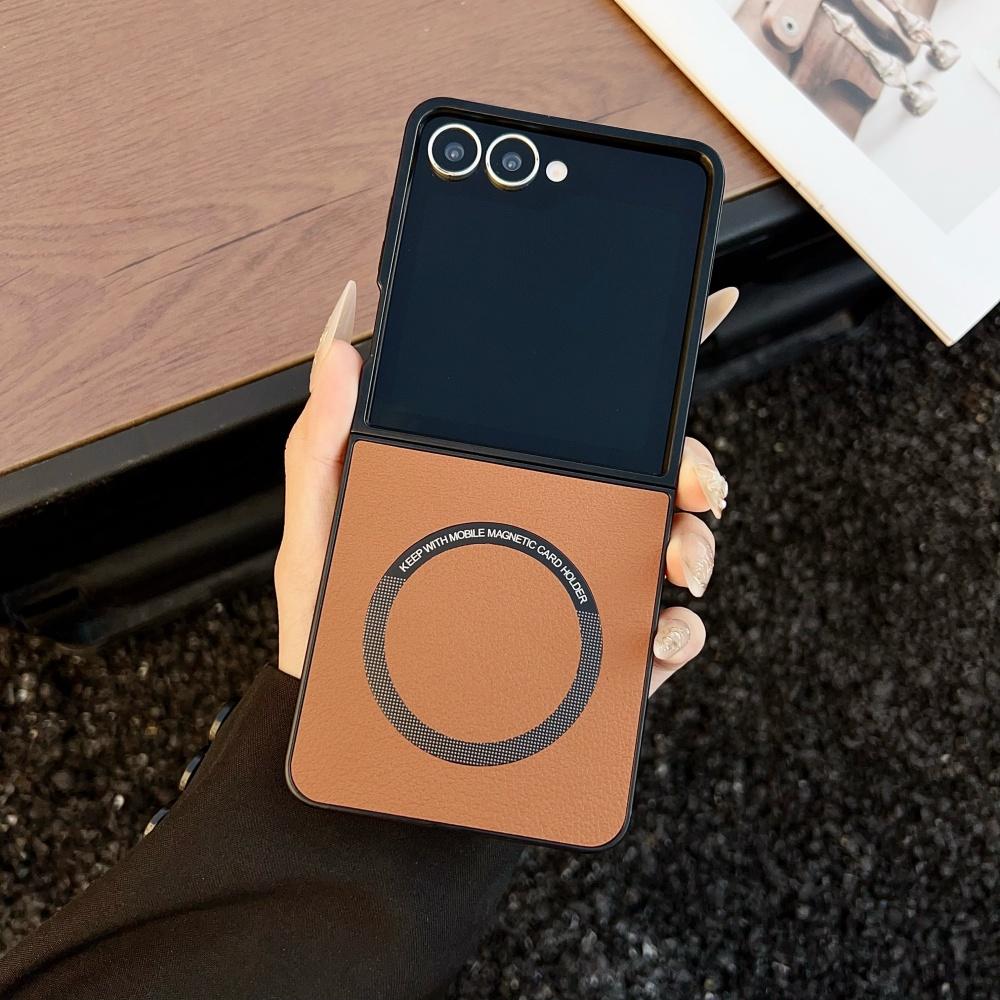 

Fashion for Magsafe Leather Thin Case for Samsung Galaxy Z Flip 7 6 5 4 3 flip7 ZFlip Flip6 Magnetic Shockproof Ultra Slim Cover Galaxy Z Flip3 5G