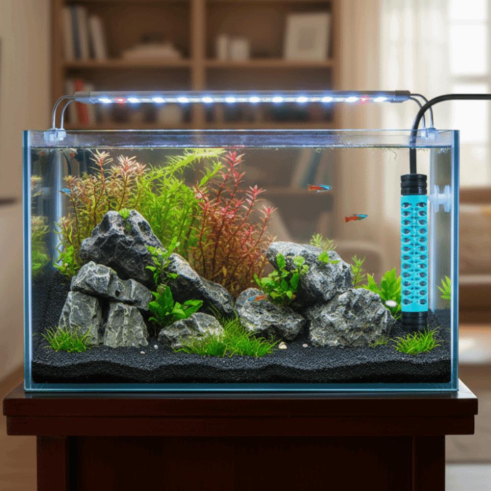 15-34°C Fish Tank Heating Rod LCD Display Automatic Aquarium Submersible Heater Power Saving Adjustable Water Heating Rod