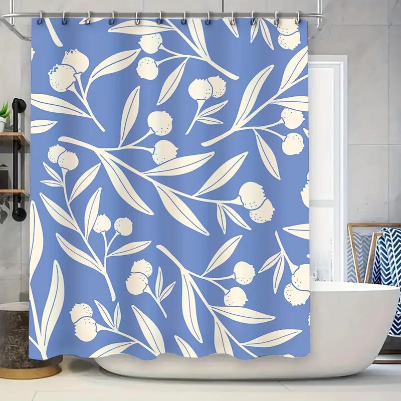 

Роскошная Сине-Белая Цветочная Шторка для Душа Водонепроницаемая Стирающаяся Декоративный Аксессуар для Ванной Комнаты Дома 240x180см(94X71) W90xH180cm