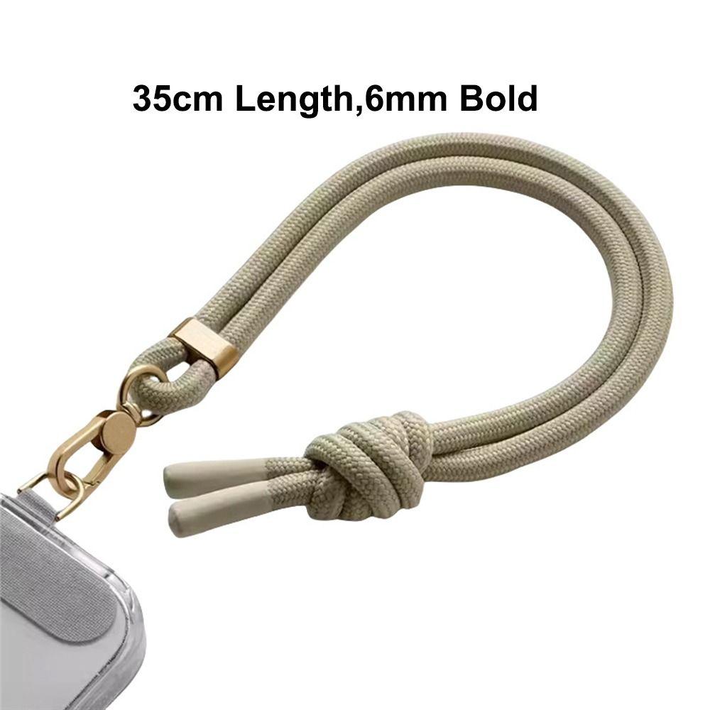 Durable 6mm Bold Phone Case Lanyard Fabric Retractable Phone Wrist Lanyard Anti-lost Multifunction Braided Rope Strap