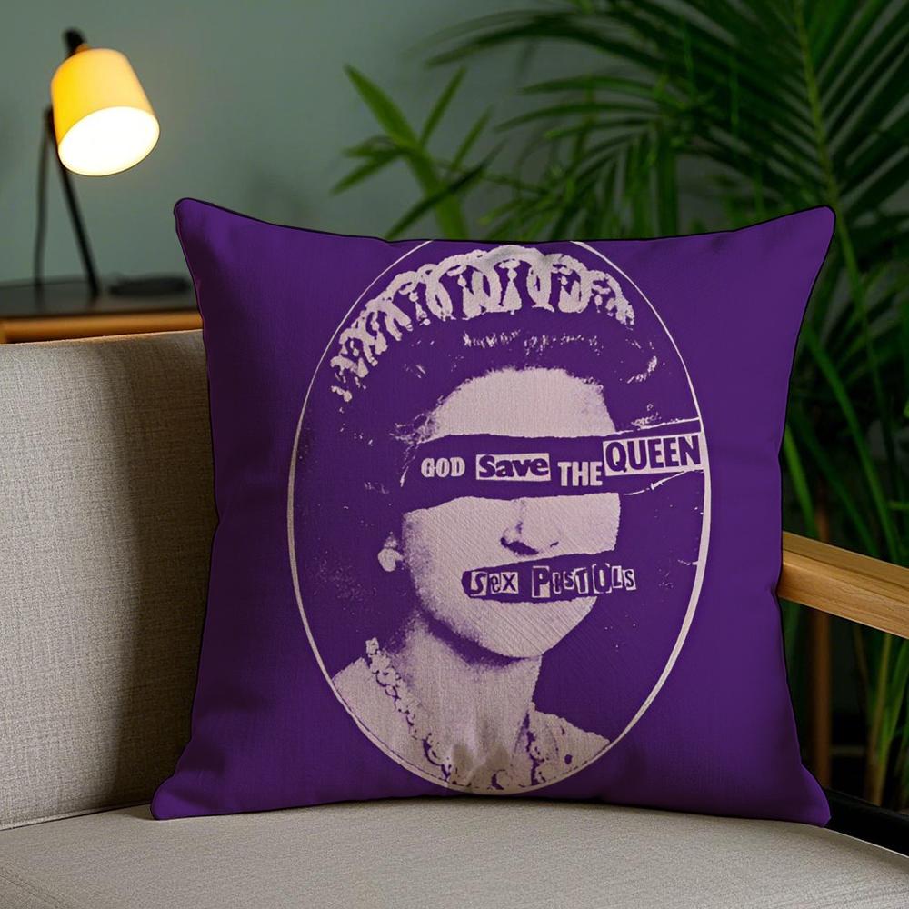 Brand S-Save The Queen Cushion Cover Plush Fabric Soft Double-Sided Printed Invisible Zipper Sofa Pillow Case Home Decor