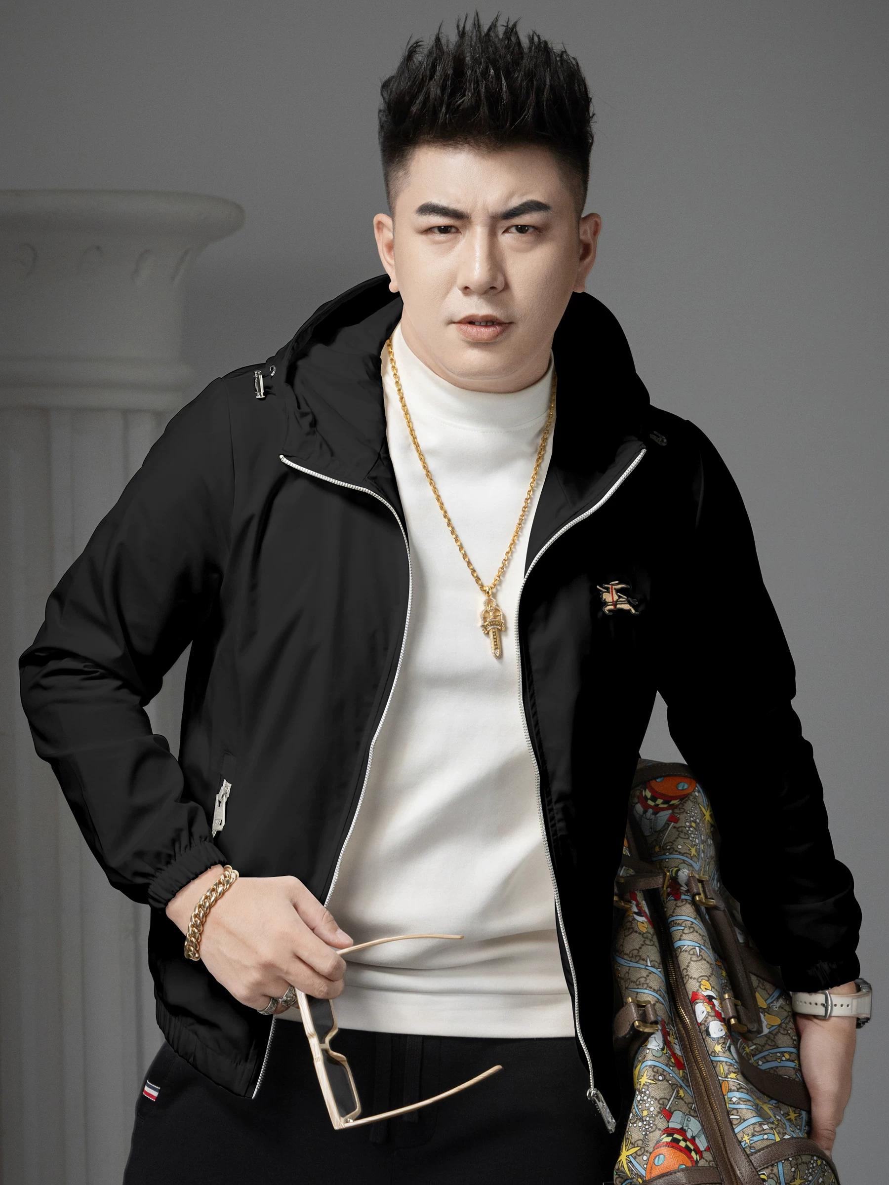 

European Men s High-End Embroidered Hooded Jacket 2025 New Autumn Trendy Casual Jacket Men s Windproof Top 5XL хаки