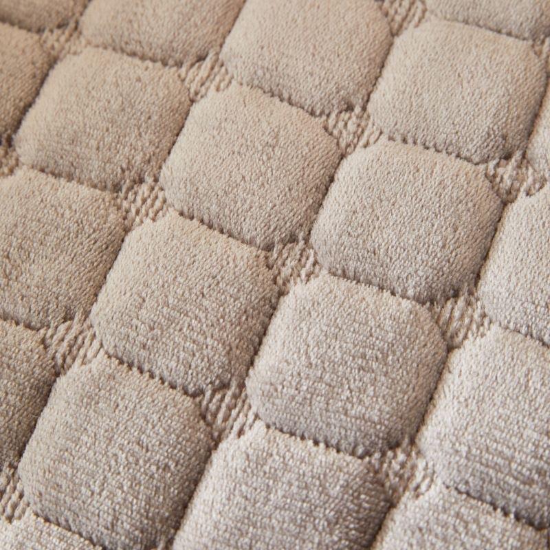 Winter Flannel Solid Color Square Sofa Cover with Plush Cushion Pad One Piece Set for Cozy Home Decor
