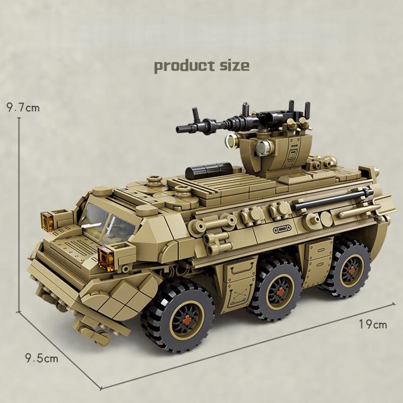 Modern Military Model Construction Toys Armored Vehicle Army Truck Car Building Blocks Birthday Christmas Gifts For Kids Childrens